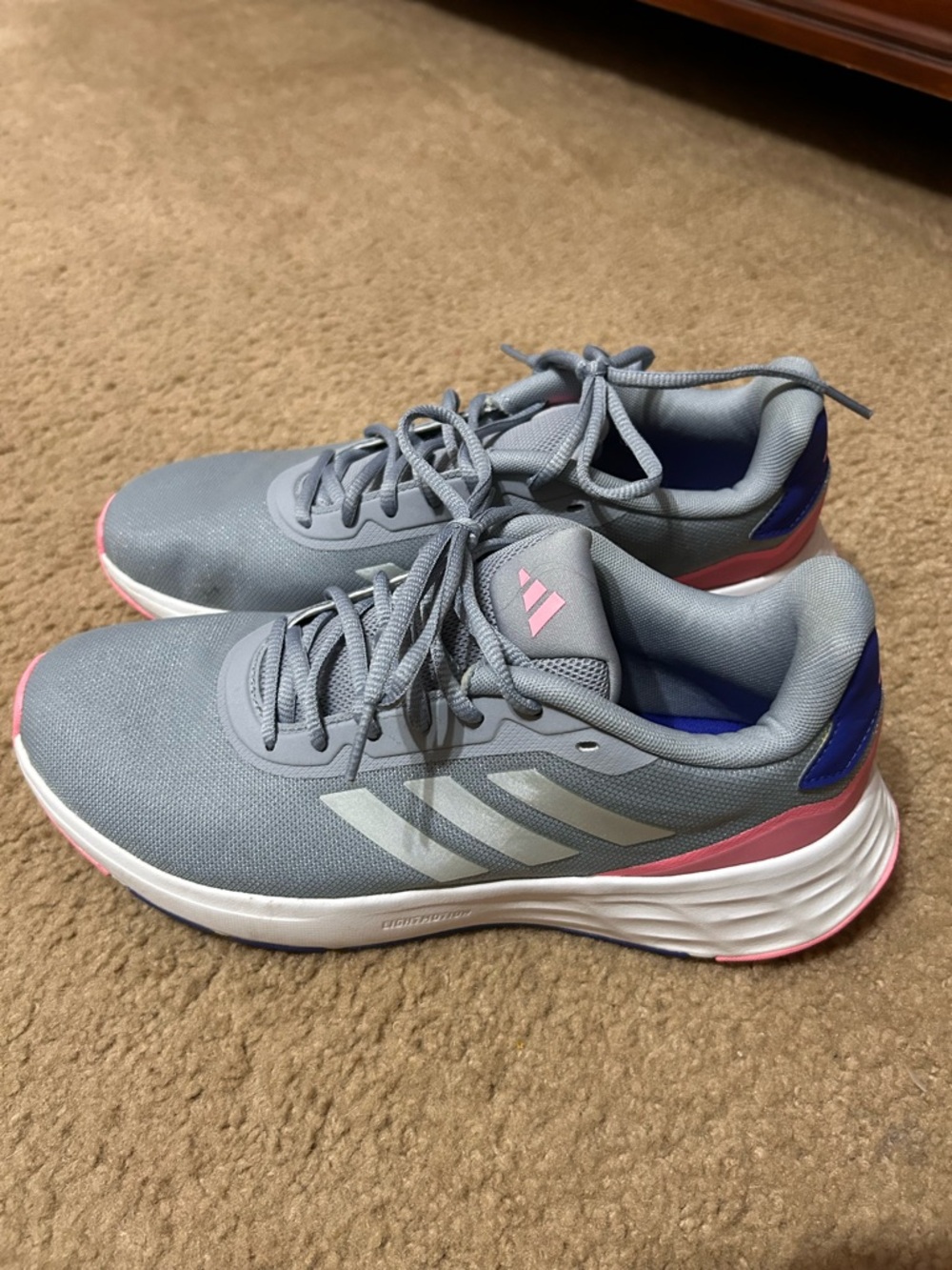 adidas Women’s Gray, Pink & Blue Athletic Running Shoes